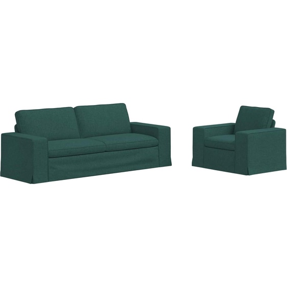 SYFAX™ Canapé 2 pcs Vert foncé 182 x 80 x 82 cm tissu