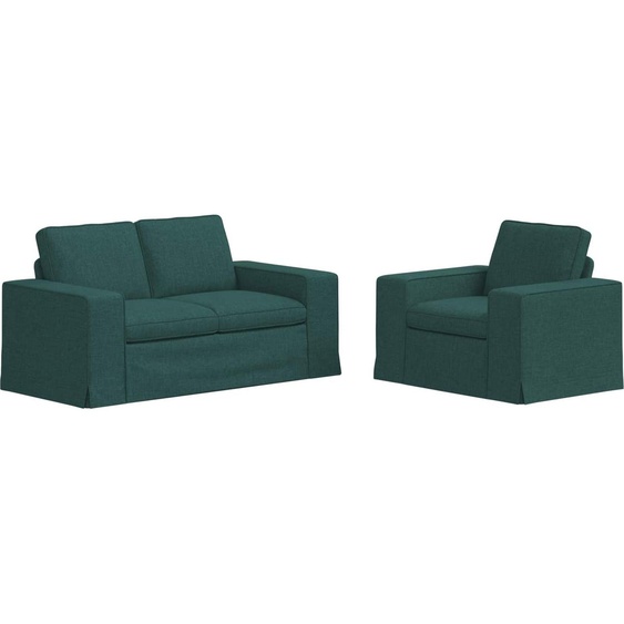 SYFAX™ Canapé 2 pcs Vert foncé 182 x 80 x 82 cm tissu