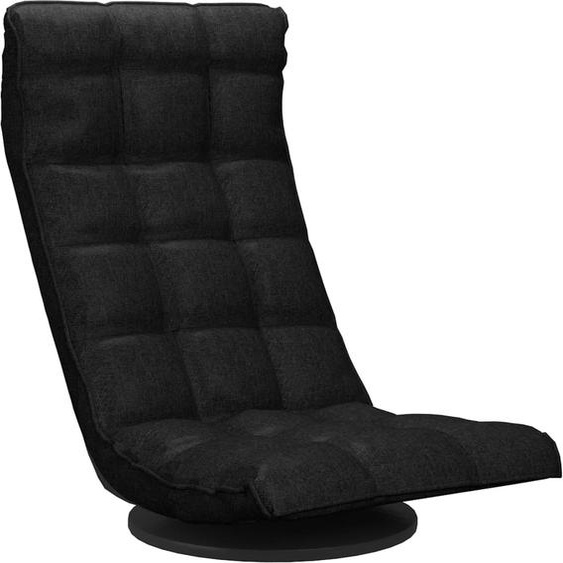 Chaise pivotante de sol Noir Tissu