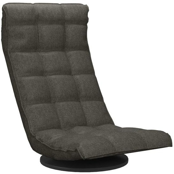 Chaise de sol pivotante Gris foncé Tissu
