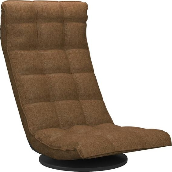Chaise de sol pivotante Marron Tissu