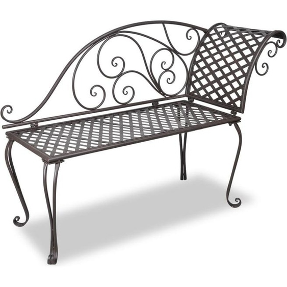 SYFAX™ Chaise longue de jardin 128 cm Acier Antique Marron