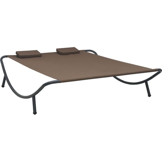 Chaise longue dextérieur Tissu Marron