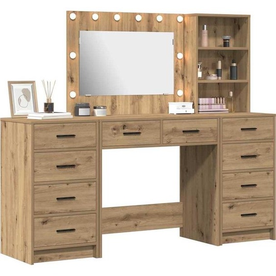 Table de Toilette 3 pcs Chêne artisanal Bois dingénierie