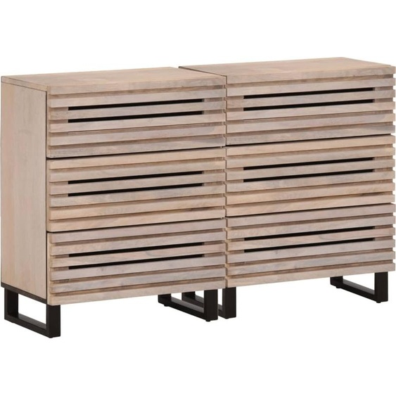 Buffets 2 pcs 60x34x75 cm bois massif de manguier