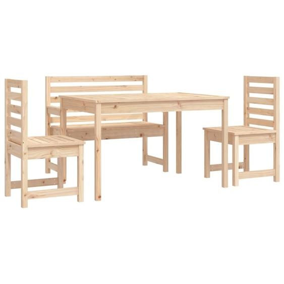 Ensemble à manger de jardin 4 pcs bois massif de pin
