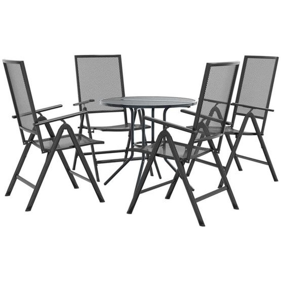 SYFAX™ Ensemble de chaises de jardin inclinables 5 pcs anthracite