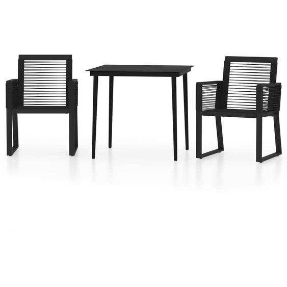 SYFAX™ Ensemble à manger de jardin 3 pcs Noir