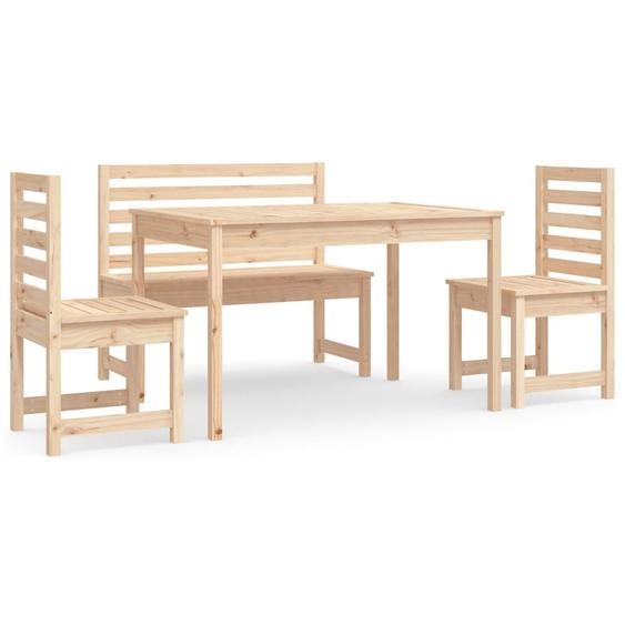Ensemble à manger de jardin 4 pcs bois massif de pin