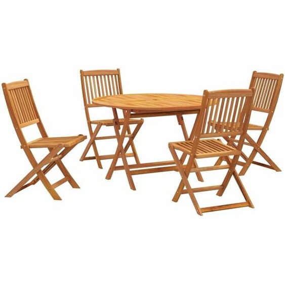 SYFAX™ Ensemble de salle à manger de jardin 5 pcs bois dacacia solide