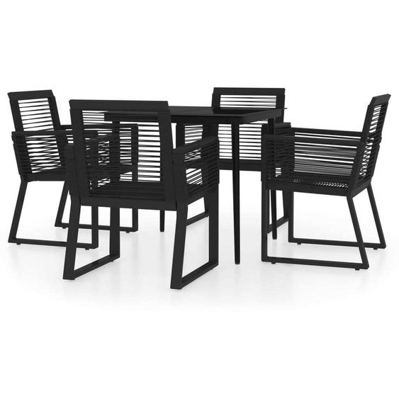 SYFAX™ Ensemble à manger de jardin 5 pcs Noir