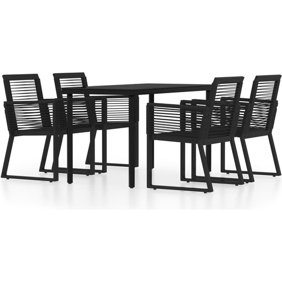 Ensemble à manger de jardin 5 pcs Noir