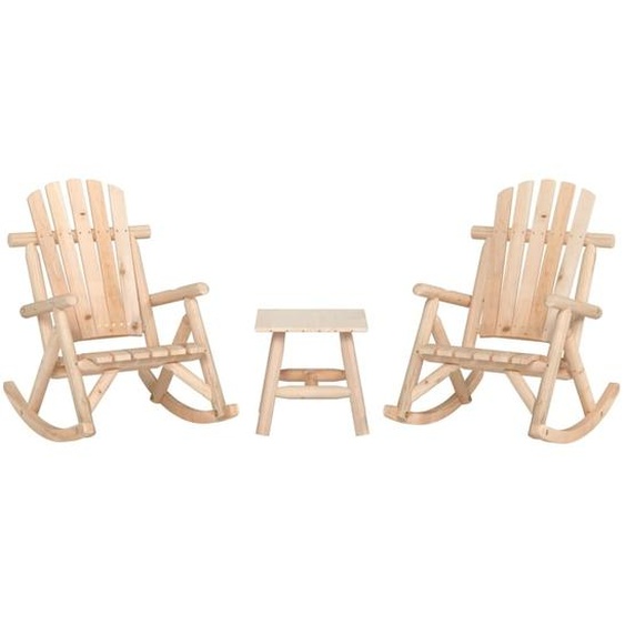 SYFAX™ Ensemble de salon de jardin 3 pcs bois massif dépicéa