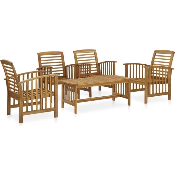 Salon de jardin 5 pcs Bois dacacia massif