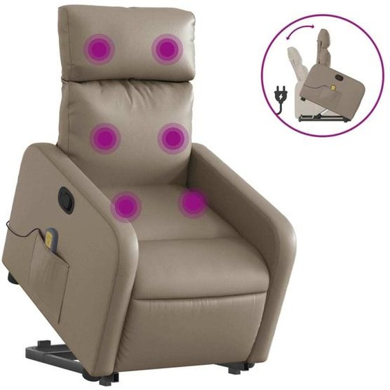 Fauteuil inclinable de massage Cappuccino Similicuir