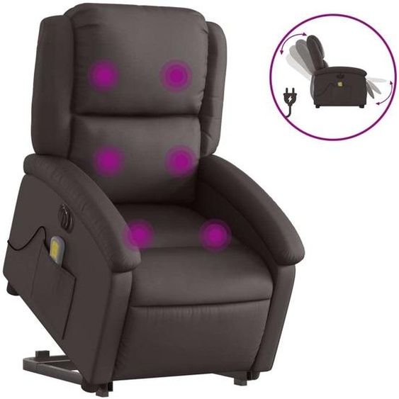 SYFAX™ Fauteuil inclinable de massage électrique marron foncé