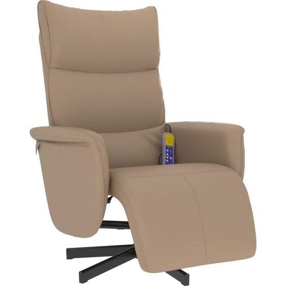Fauteuil inclinable de massage repose-pieds cappuccino