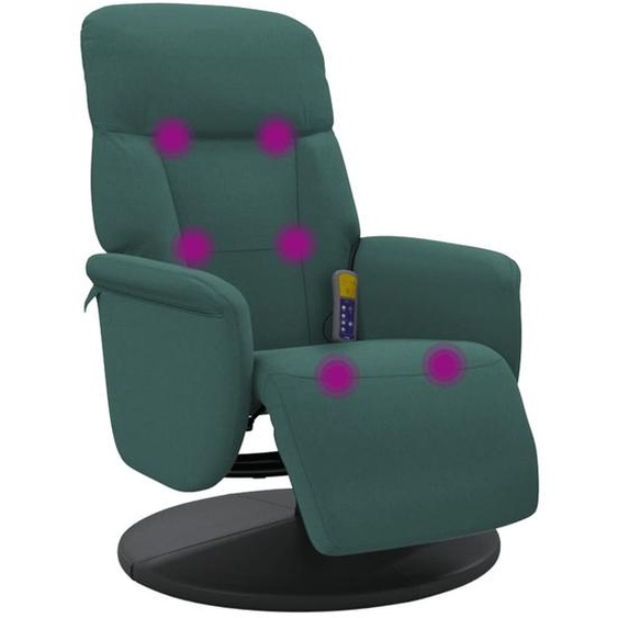 Fauteuil inclinable de massage repose-pied vert foncé velours