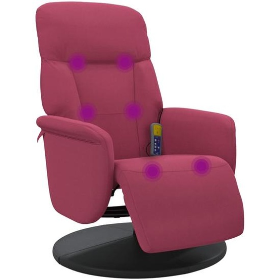 Fauteuil de massage inclinable avec repose-pied rouge bordeaux