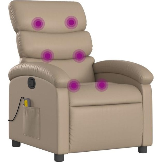 Fauteuil de massage inclinable Cappuccino Similicuir