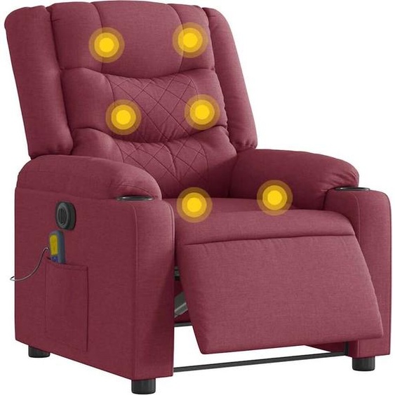 Fauteuil de massage inclinable électrique Rouge bordeaux Tissu
