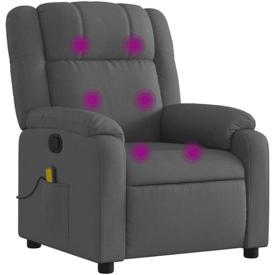 Fauteuil de massage inclinable Gris foncé Tissu