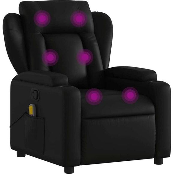 Fauteuil de massage inclinable Noir Similicuir