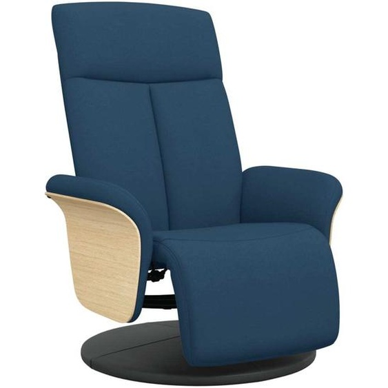 Fauteuil inclinable avec repose-pieds bleu tissu