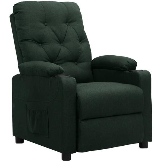 Fauteuil inclinable Vert foncé Tissu