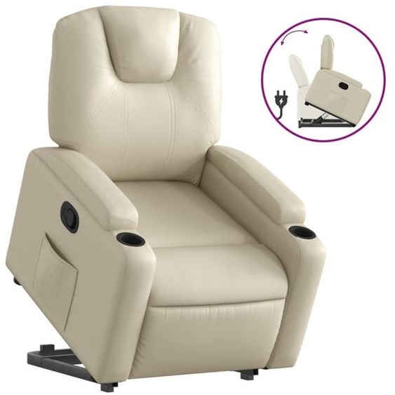 Fauteuil inclinable Crème Similicuir