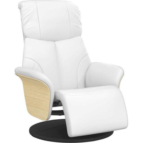 Fauteuil inclinable avec repose-pieds blanc similicuir