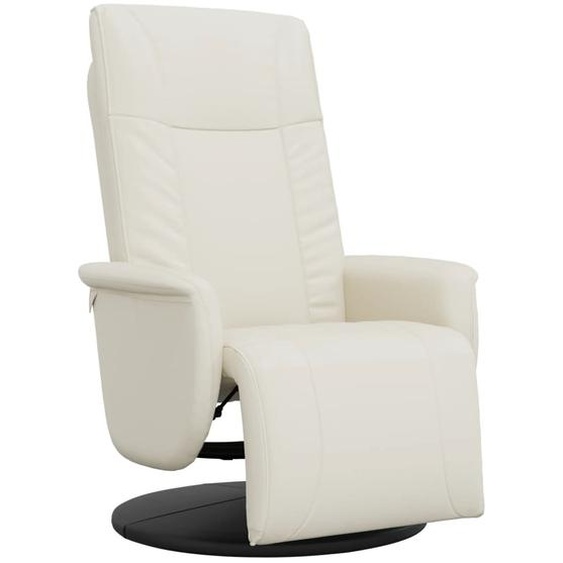 Fauteuil inclinable avec repose-pieds crème similicuir