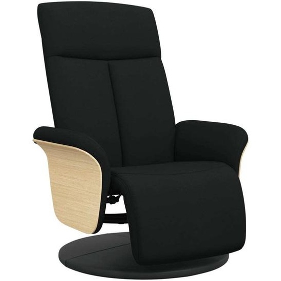 Fauteuil inclinable avec repose-pieds noir tissu