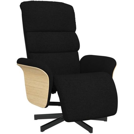 Fauteuil inclinable avec repose-pieds noir tissu