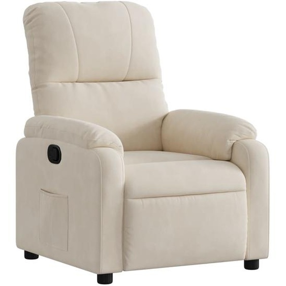 Fauteuil inclinable beige tissu microfibre