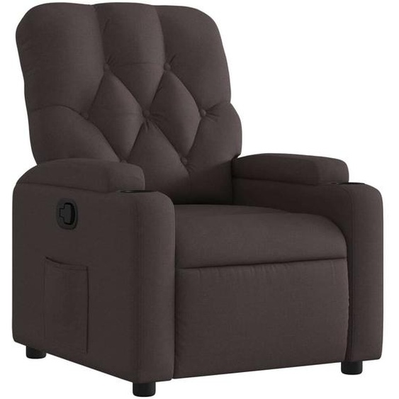 Fauteuil inclinable Marron foncé Tissu