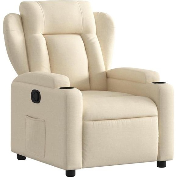 Fauteuil inclinable en tissu crème
