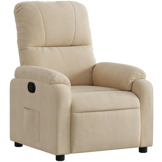 Fauteuil inclinable crème tissu microfibre