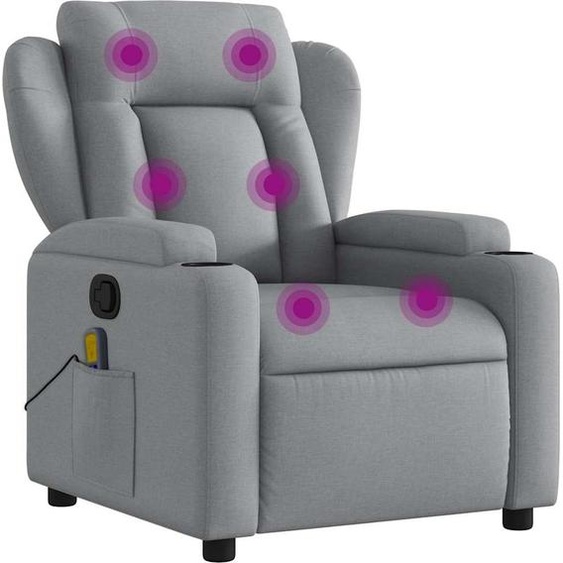 SYFAX™ Fauteuil inclinable de massage gris clair tissu