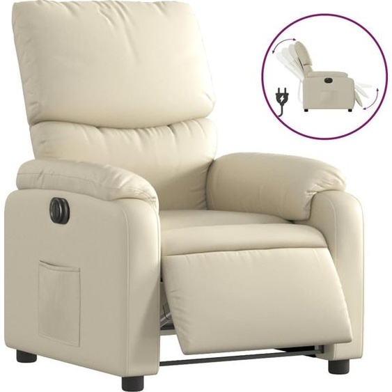 Fauteuil inclinable électrique Crème Similicuir