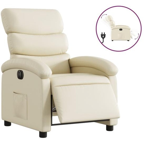 Fauteuil inclinable électrique Crème Similicuir