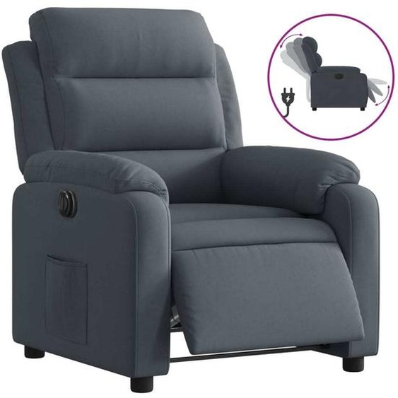 Fauteuil inclinable électrique Gris foncé Velours
