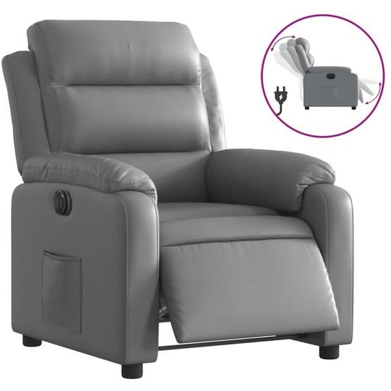 Fauteuil inclinable électrique Gris Similicuir
