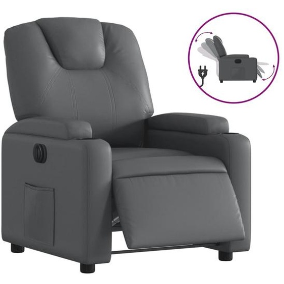 Fauteuil inclinable électrique Gris Similicuir