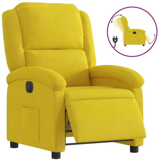 Fauteuil inclinable électrique jaune velours