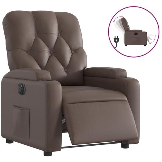 Fauteuil inclinable électrique Marron Similicuir