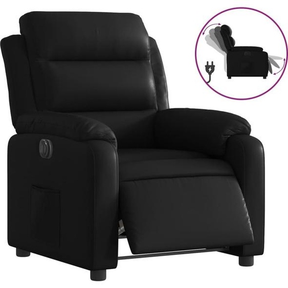Fauteuil inclinable électrique Noir Similicuir