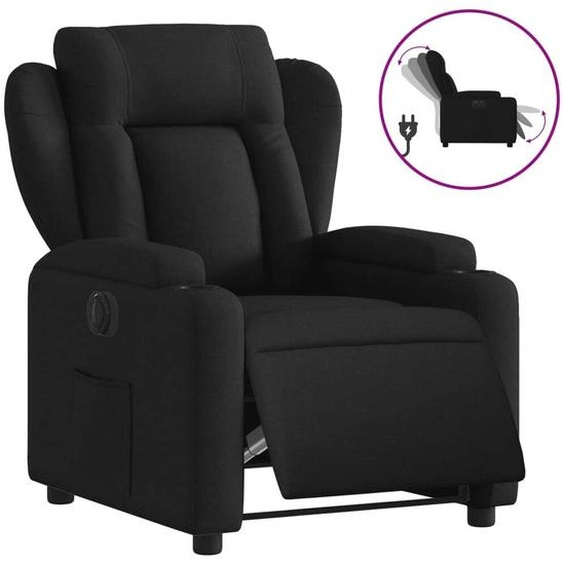 Fauteuil inclinable électrique Noir Tissu