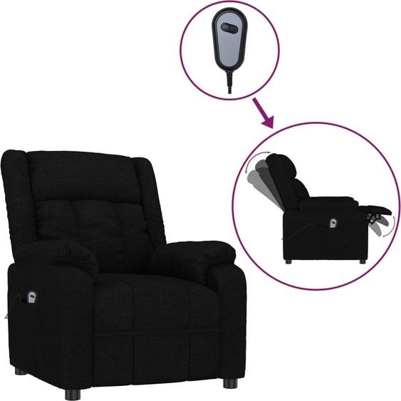 Fauteuil inclinable électrique Noir Tissu