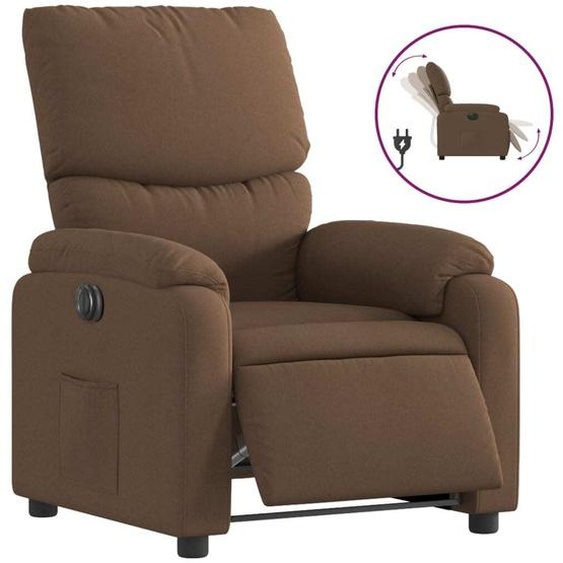 Fauteuil inclinable électrique Marron Tissu